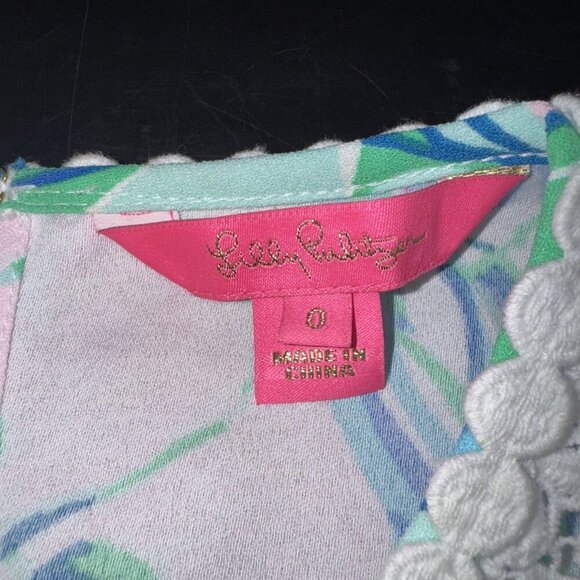 Lilly Pulitzer Women’s Nala Soft Floral w/ Lace Party Shift Dress Sz 0 - Picture 6 of 9